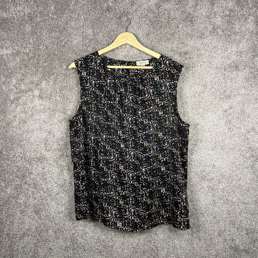 Tahari Shirt Womens Large Multicolor Sleeveless Round Neck Polyester  Top
